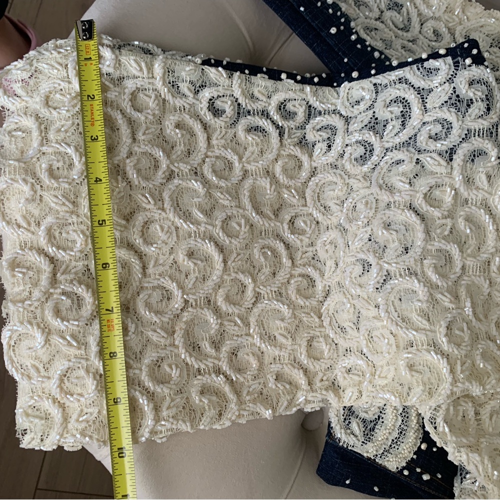 Vintage Jeans Lace Embellished with beads - Picture 12 of 12